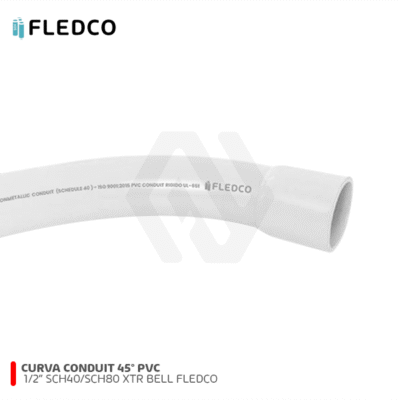 Curva PVC 45° 1/2″ SCH40 SCH80 XTR BELL Fledco