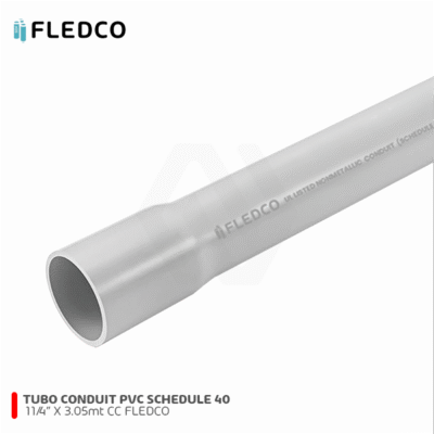 Tubo Pvc SCH40 11/4″ X 3.05mt Conduit CC 3214 Fledco