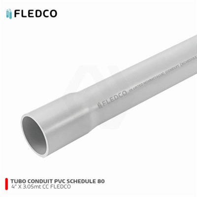 Tubo Pvc SCH80 4″ X 3.05mt Conduit CC 3231 Fledco