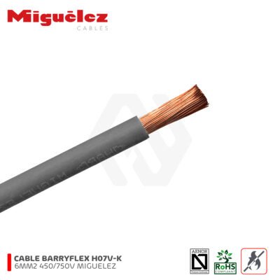 Cable Barryflex H07V-K 6MM2 750V PVC Miguelez
