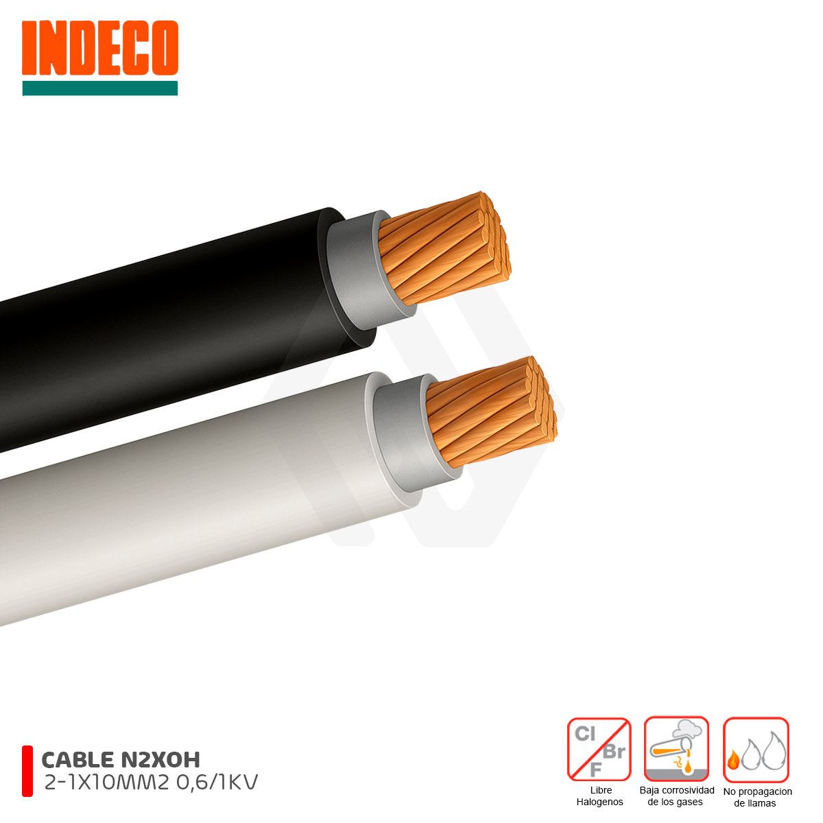 Cable N2XOH 2-1x10MM2 Libre Halogeno 0,6/1 kV INDECO