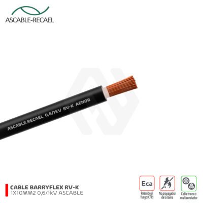 Cable RV-K 1X10MM2 Barryflex 0,6/1 kV Ascable