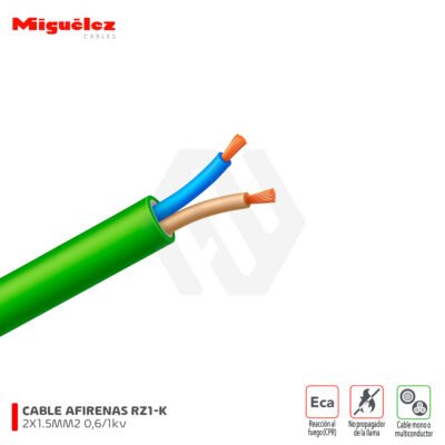 Cable Afirenas RZ1-K(AS) 2X1.5MM2 0,6/1 kV Miguelez