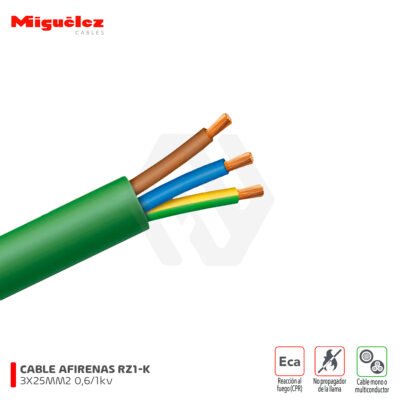 Cable Afirenas RZ1-K(AS) 3X25MM2 0,6/1 kV Miguelez