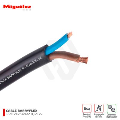 Cable Barryflex RV-K 2X2.5MM2 0,6/1 kV Miguelez