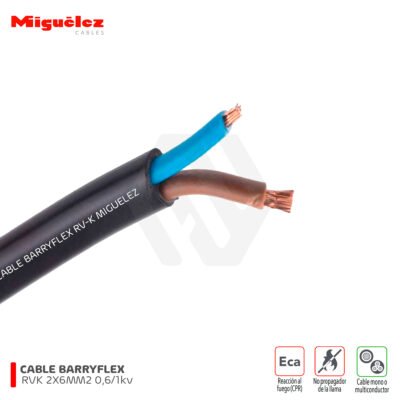 Cable Barryflex RV-K 2x6MM2 0,6/1 kV Miguelez