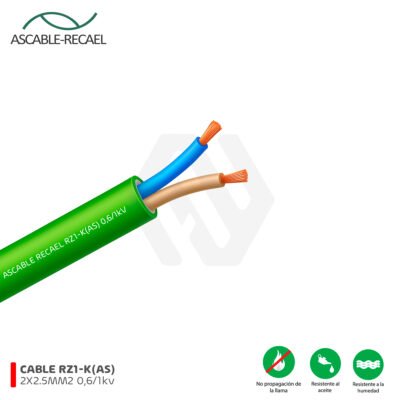 Cable RZ1-K(AS) 2X2.5MM2 0,6/1 kV Ascable