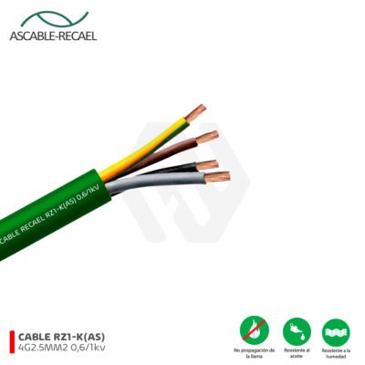 Cable RZ1-K(AS) 4G2.5MM2 0,6/1 kV Ascable