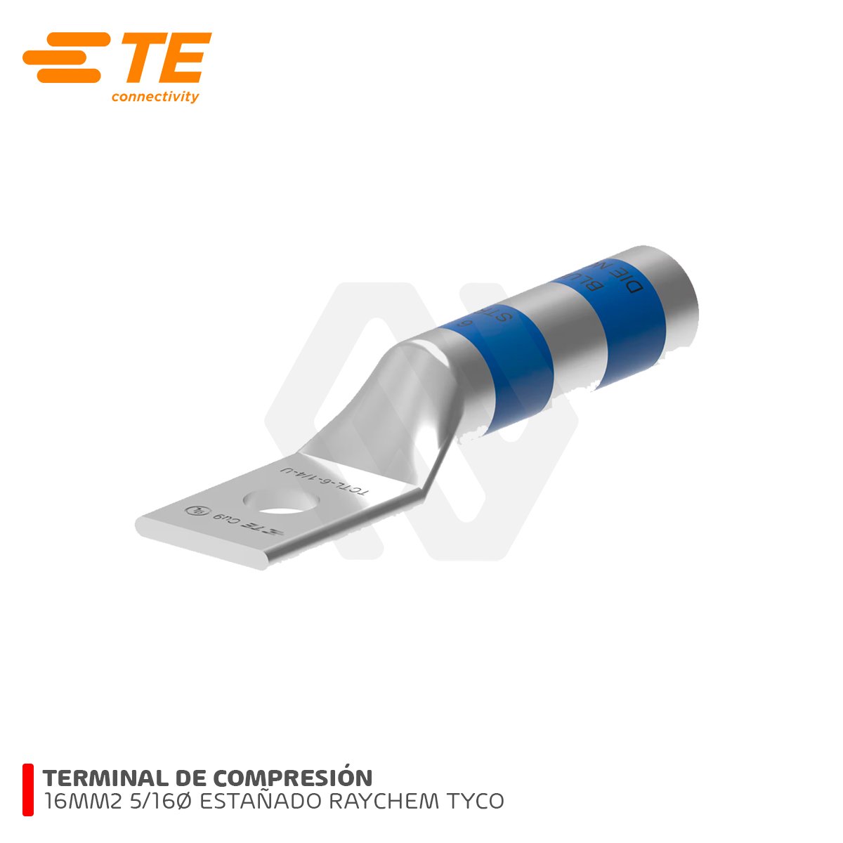 TERMINAL COMPRESION 16MM2 ESTAÑADO CU OJO 5/16Ø RAYCHEM TYCO UL