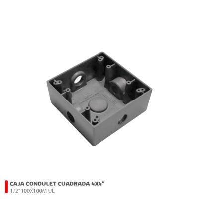 CAJA CONDULET CUADRADA 1/2″ 4X4″ 100X100MM UL LISTED