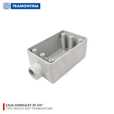 CAJA CONDULET SF 3/4 RECTANGULAR TIPO SF S/TAPA C/ROSCA BSP TRAMONTINA