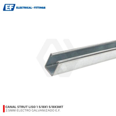 CANAL STRUT LISO 1 5/8X1 5/8X3MT 2.5MM ELEC.GALVA. E.F