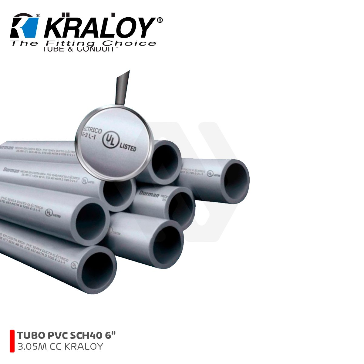 TUBO PVC SCH40 6" X 3.05M CC KRALOY