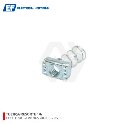 TUERCA RESORTE 1/4 ELECTROGALVANIZADO L-1406. E.F